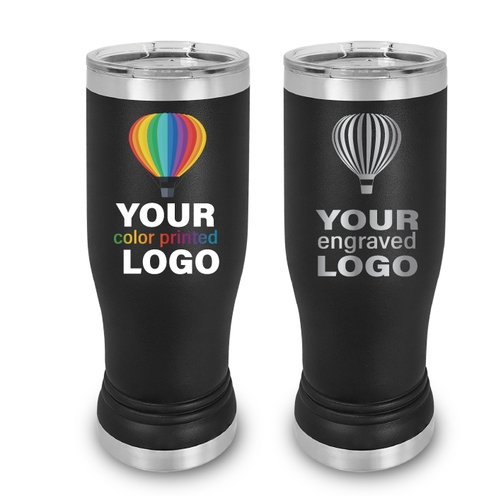 14 oz Promo Pilsner Beer Tumblers -Mix & Match- Bulk Wholesale Personalized Engraved or Full Color Print Logo