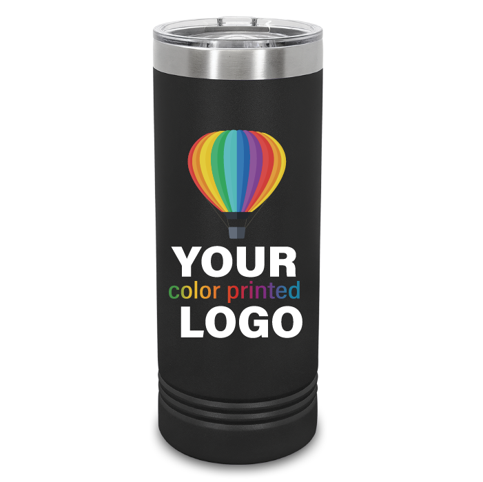 22 oz Skinny Promo Tumblers -Mix & Match- Bulk Wholesale Personalized Engraved or Full Color Print Logo
