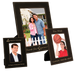 LLF357a Black to Gold Engraveable 5x7 Leatherette Photo Frame