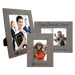 LLF557 Gray Engraveable 5x7 Leatherette Photo Frame