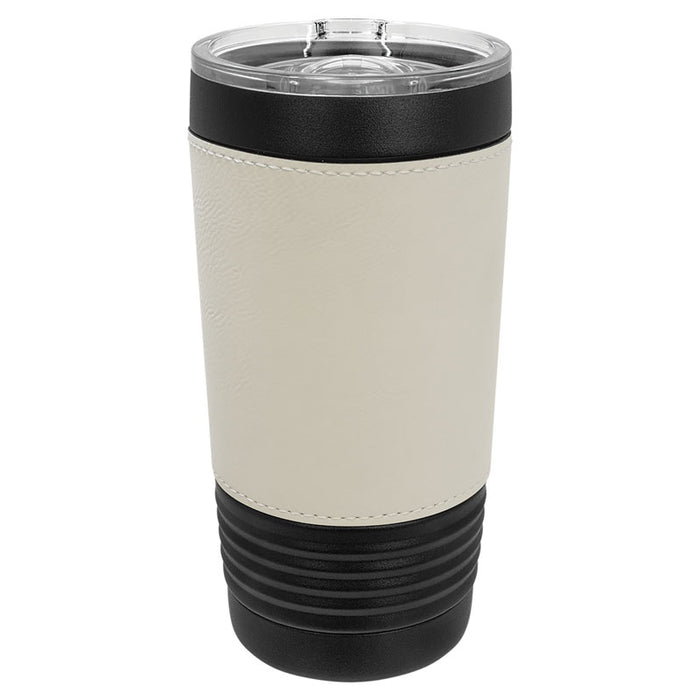 Blank 20 oz Leatherette Tumbler, Insulated Stainless Steel + Lid