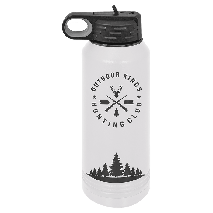 Black Ghost 32 oz Stainless Steel Powder Coated Blank Insulated Sport Water Bottle Polar Camel