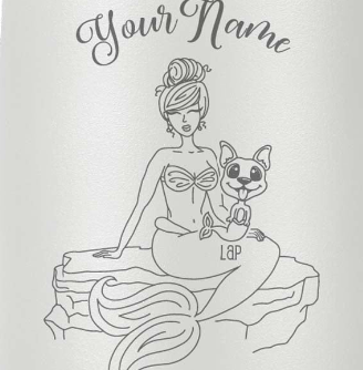 Mermaid Mom - Vaso de viaje con aislamiento de acero inoxidable grabado personalizado - MerMama, Purr-Maid, Fur-Maid - El mejor regalo para el día de la madre