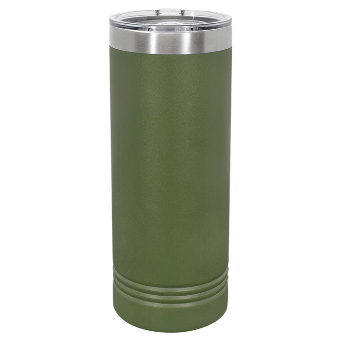 CASE of 24 - 22 oz Skinny Stainless Steel Insulated SureGrip Tumblers, Blank, Polar Camel Lid