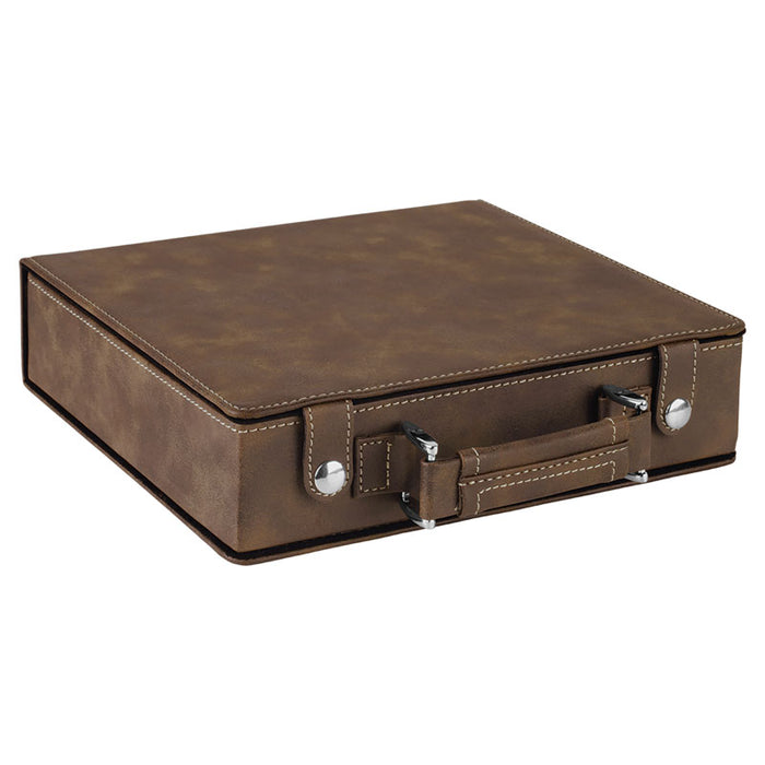 Laserable Leatherette 100 pc Poker Chip Set Case, Dice, and Cards