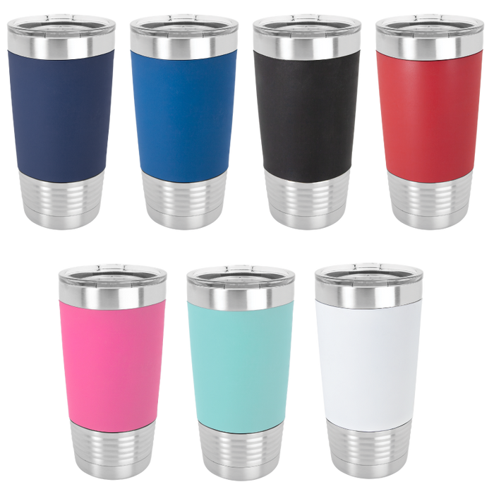 Blank 20 oz Silicone Tumbler, Insulated Stainless Steel + Lid