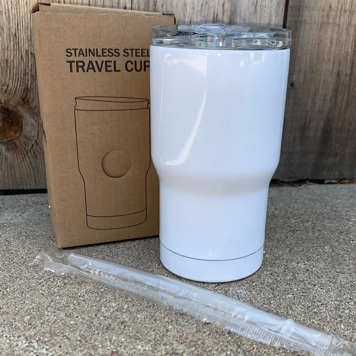 14 oz Curve SUBLIMATION Acero inoxidable en blanco aislado con tapa deslizante 