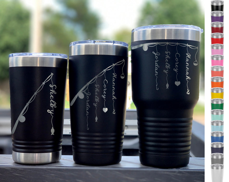 Grandpa/Daddy &amp; Me Set Personalizado Lucky Fishing Tumbler - Acero inoxidable aislado al vacío