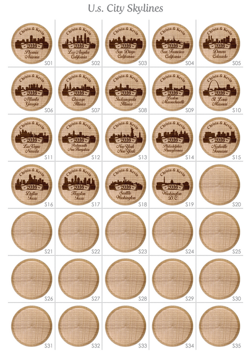 State & City Silhouette Wedding Wine Stoppers