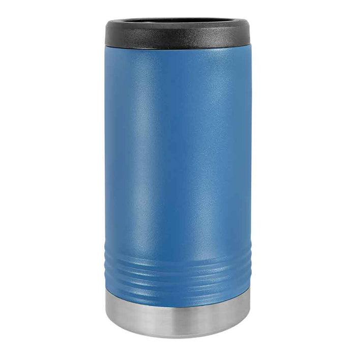Portavasos delgado en blanco para latas delgadas - Enfriador de latas aislado de acero inoxidable
