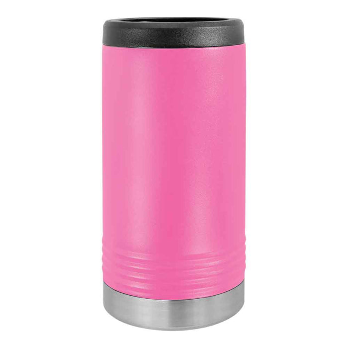 Portavasos delgado en blanco para latas delgadas - Enfriador de latas aislado de acero inoxidable