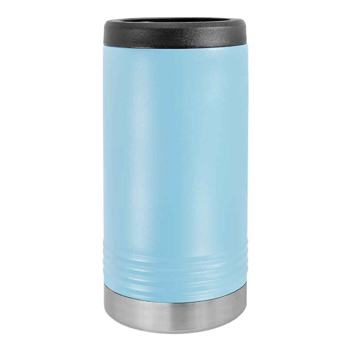 Portavasos delgado en blanco para latas delgadas - Enfriador de latas aislado de acero inoxidable