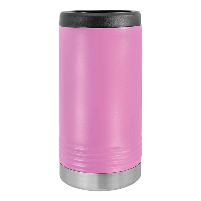 Portavasos delgado en blanco para latas delgadas - Enfriador de latas aislado de acero inoxidable