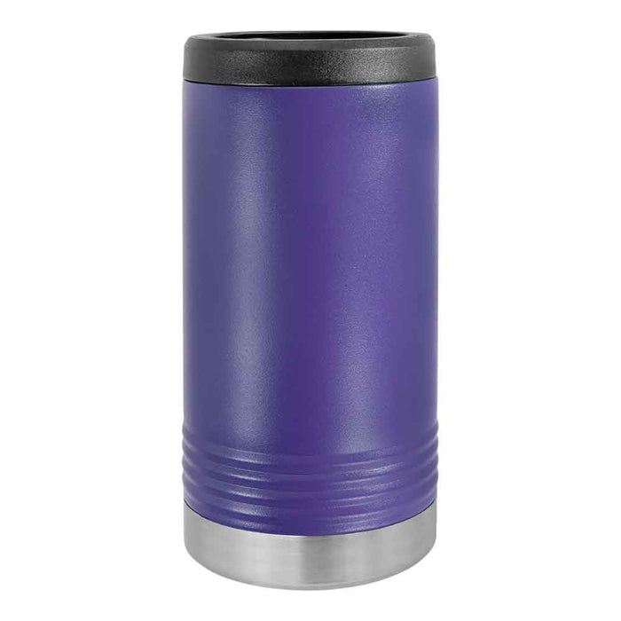 Portavasos delgado en blanco para latas delgadas - Enfriador de latas aislado de acero inoxidable