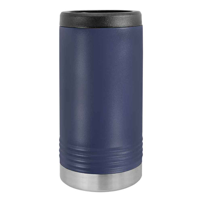 Portavasos delgado en blanco para latas delgadas - Enfriador de latas aislado de acero inoxidable