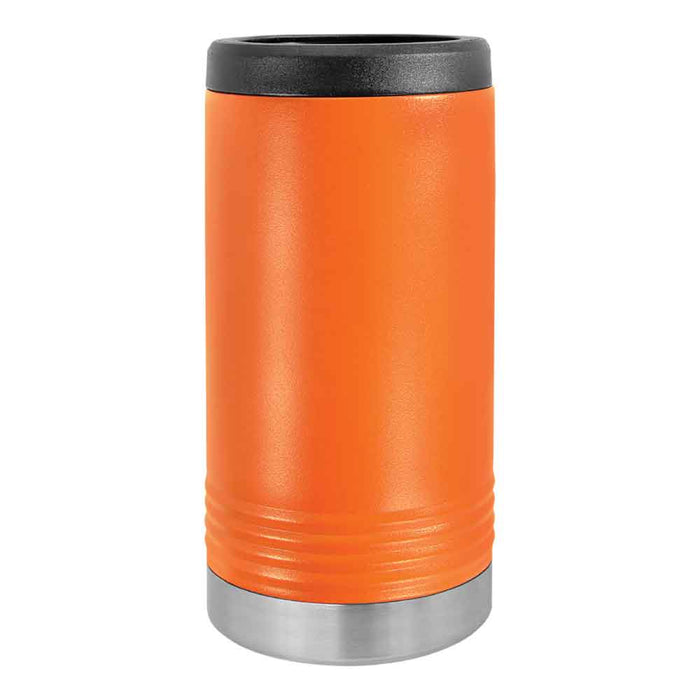 Portavasos delgado en blanco para latas delgadas - Enfriador de latas aislado de acero inoxidable