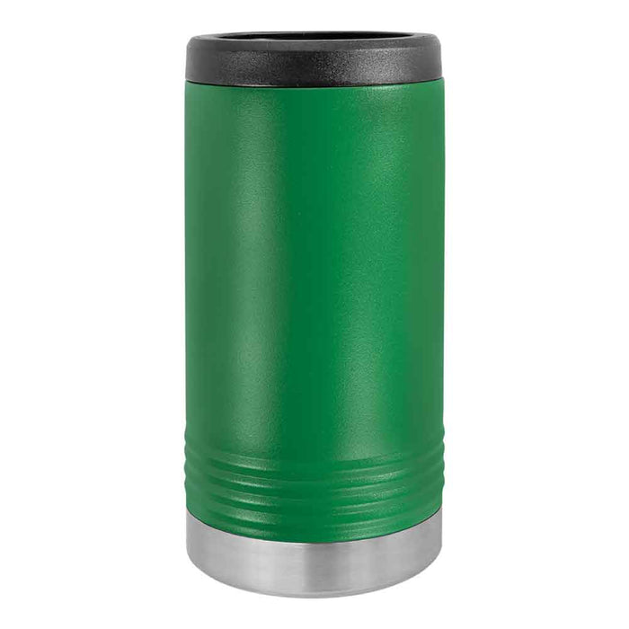 Portavasos delgado en blanco para latas delgadas - Enfriador de latas aislado de acero inoxidable
