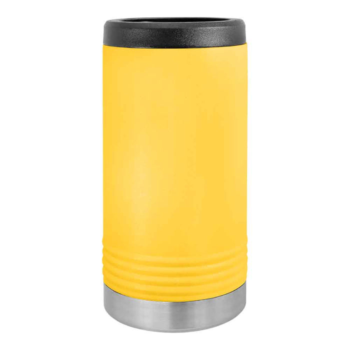 Portavasos delgado en blanco para latas delgadas - Enfriador de latas aislado de acero inoxidable