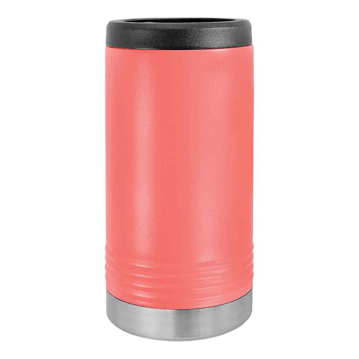Portavasos delgado en blanco para latas delgadas - Enfriador de latas aislado de acero inoxidable