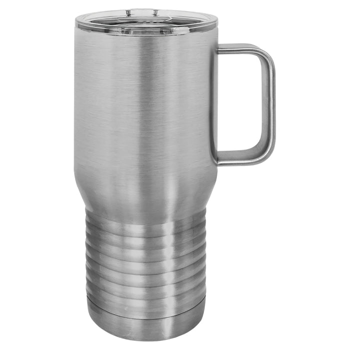 20 oz Stainless Steel Insulated Travel Tumbler with Handle - Powder Coated (Blank)