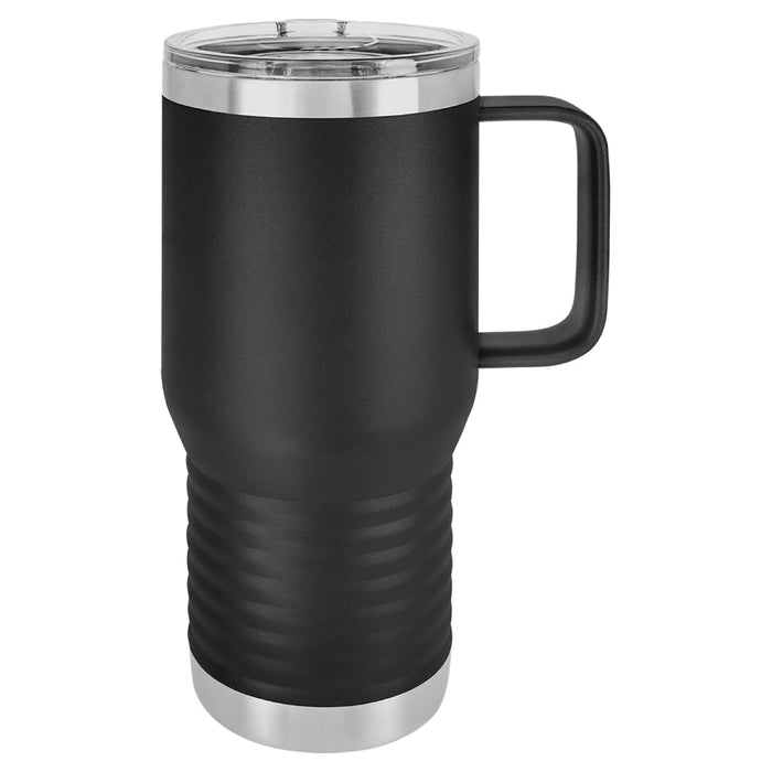 20 oz Stainless Steel Insulated Travel Tumbler with Handle - Powder Coated (Case of 24)