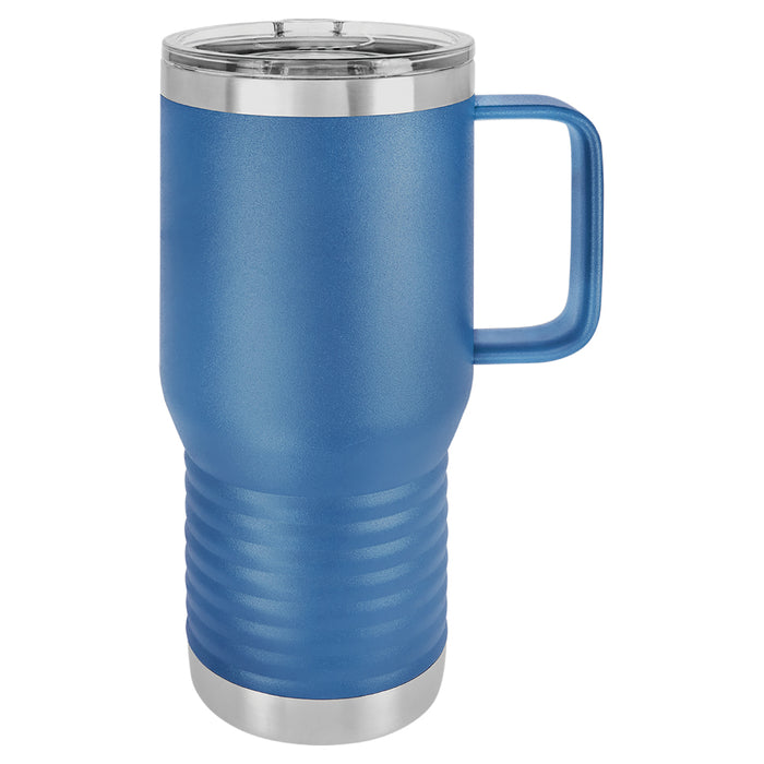 20 oz Stainless Steel Insulated Travel Tumbler with Handle - Powder Coated (Blank)