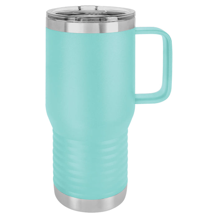 20 oz Stainless Steel Insulated Travel Tumbler with Handle - Powder Coated (Case of 24)