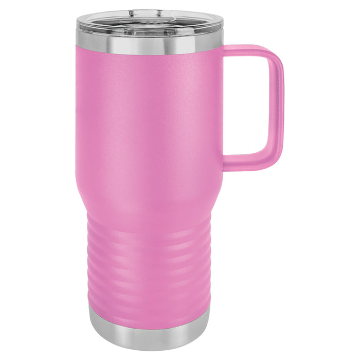 20 oz Stainless Steel Insulated Travel Tumbler with Handle - Powder Coated (Blank)