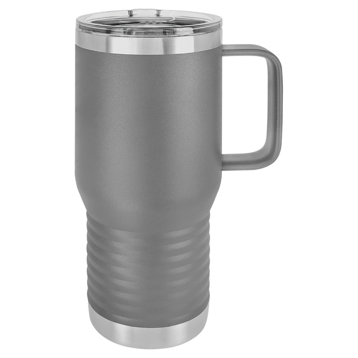 20 oz Stainless Steel Insulated Travel Tumbler with Handle - Powder Coated (Blank)