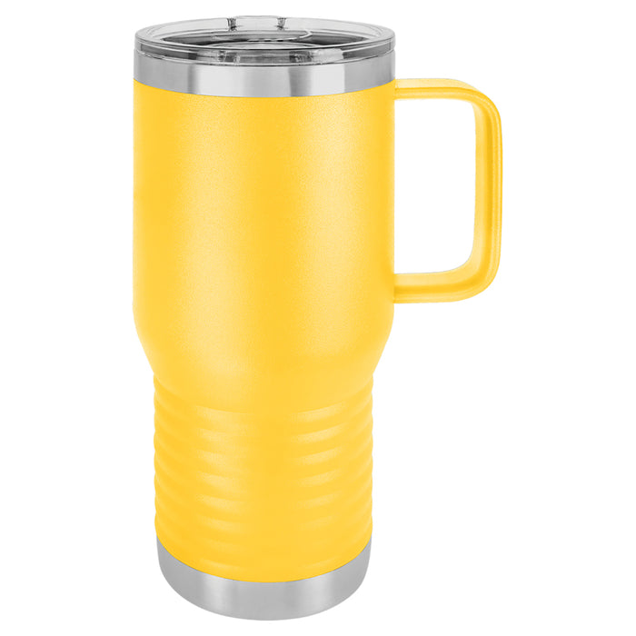 20 oz Stainless Steel Insulated Travel Tumbler with Handle - Powder Coated (Blank)