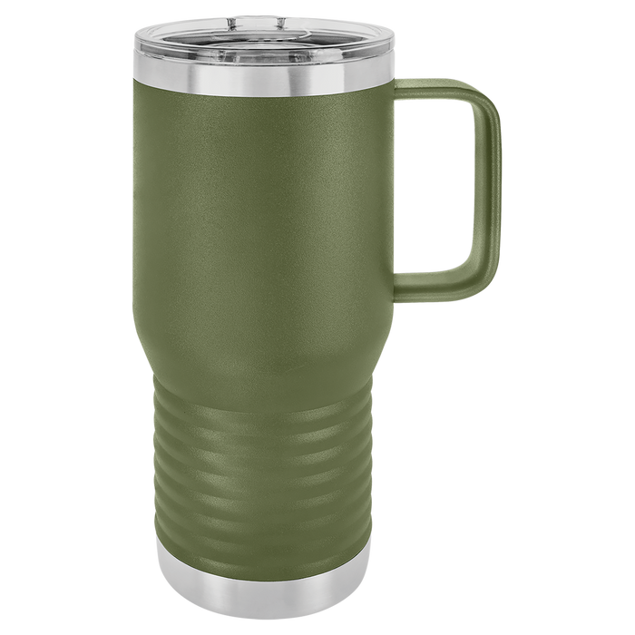 20 oz Stainless Steel Insulated Travel Tumbler with Handle - Powder Coated (Blank)