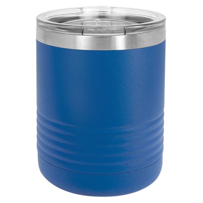 Blank 10 oz Lowball Highball Glass - Insulated Stainless Steel Rocks Tumblers + Lid