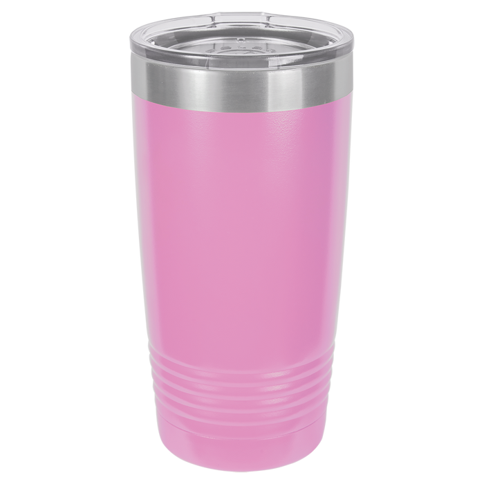 Fuh-Cup Engraving Error Vaso SureGrip aislado en blanco de acero inoxidable de 20 oz con tapa