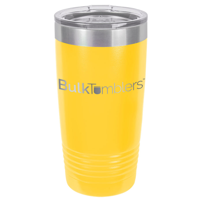 Vaso personalizado promocional de 20 oz -16 colores- Logotipo grabado con láser en acero inoxidable aislado + tapa
