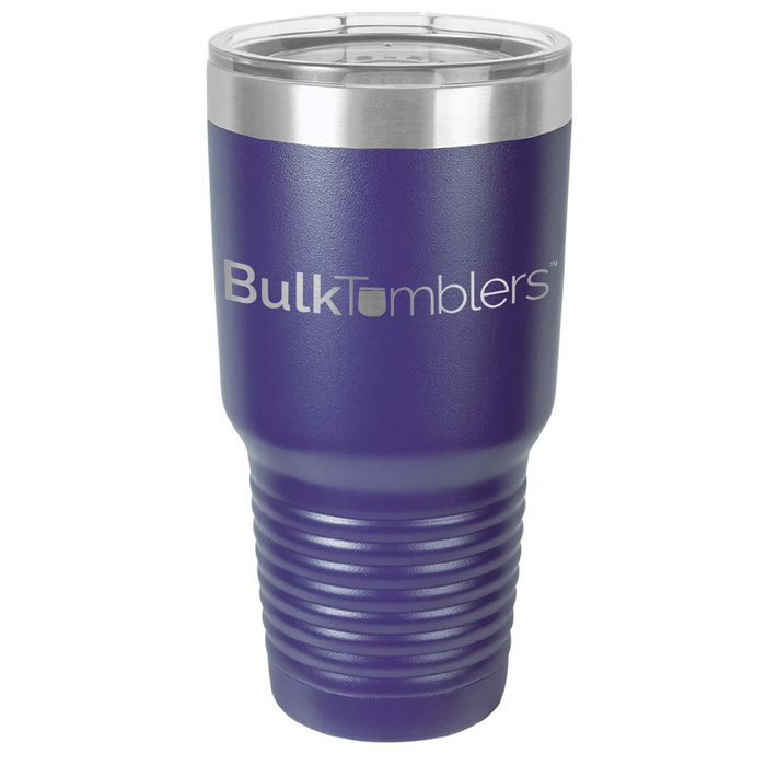 30 oz Promo Personalized Tumbler -16 colors- Logo Laser Engraved on Insulated Stainless Steel + Lid