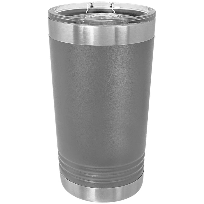 Blank 16 oz Pint Glass - Double Wall Insulated Stainless Steel Powder Coated Beer Tumblers + Lid