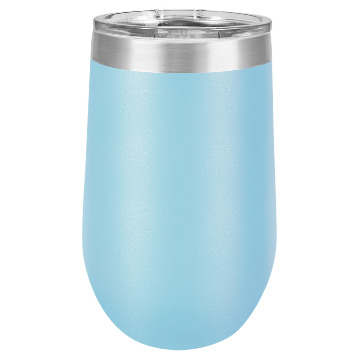 CASE of 24 - 16 oz Stainless Steel Blank Insulated Stemless Wine Tumbler w Lid