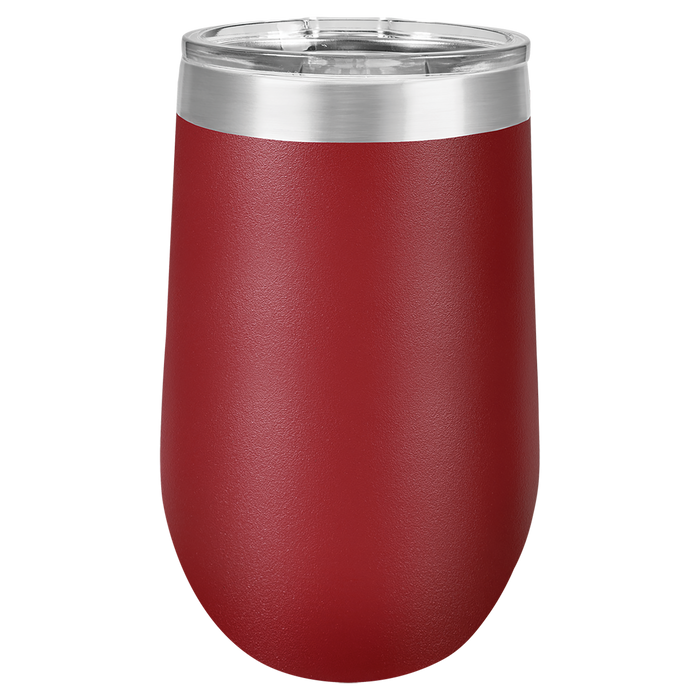 CASE of 24 - 16 oz Stainless Steel Blank Insulated Stemless Wine Tumbler w Lid