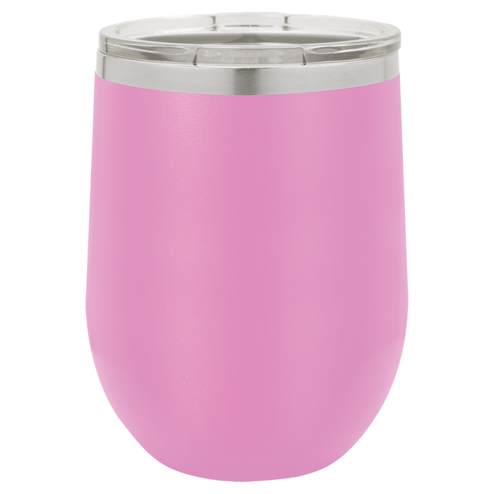 CAJA de 24 - Vasos de vino aislados sin tallo de acero inoxidable en blanco de 12 oz con tapa