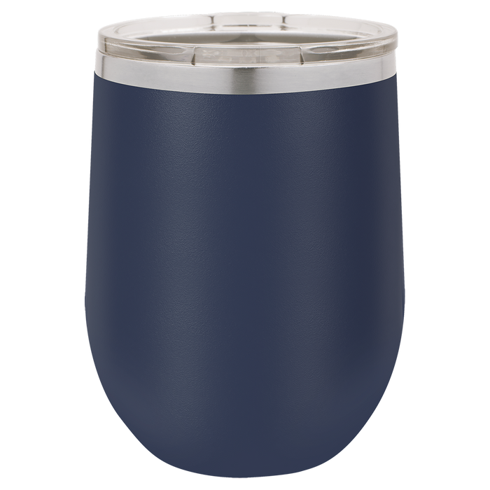 CAJA de 24 - Vasos de vino aislados sin tallo de acero inoxidable en blanco de 12 oz con tapa