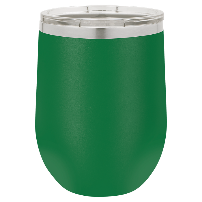 CAJA de 24 - Vasos de vino aislados sin tallo de acero inoxidable en blanco de 12 oz con tapa