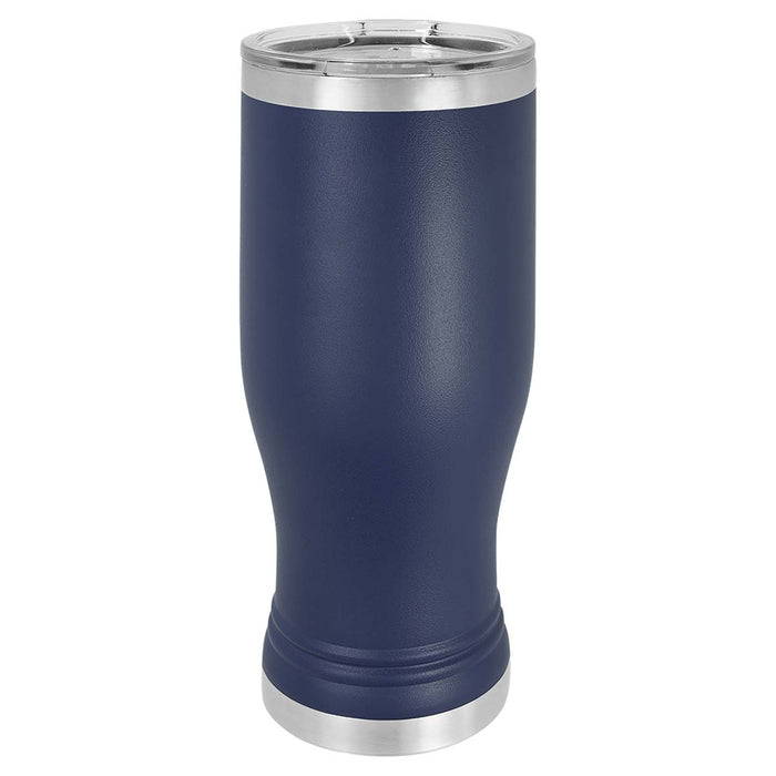 Blank 20 oz Beer Pilsner Double Wall Tumbler, Insulated Stainless Steel + Lid