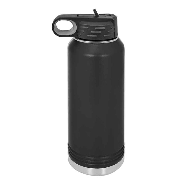 Botella de agua deportiva aislada en blanco con recubrimiento de polvo de acero inoxidable de 32 oz Polar Camel