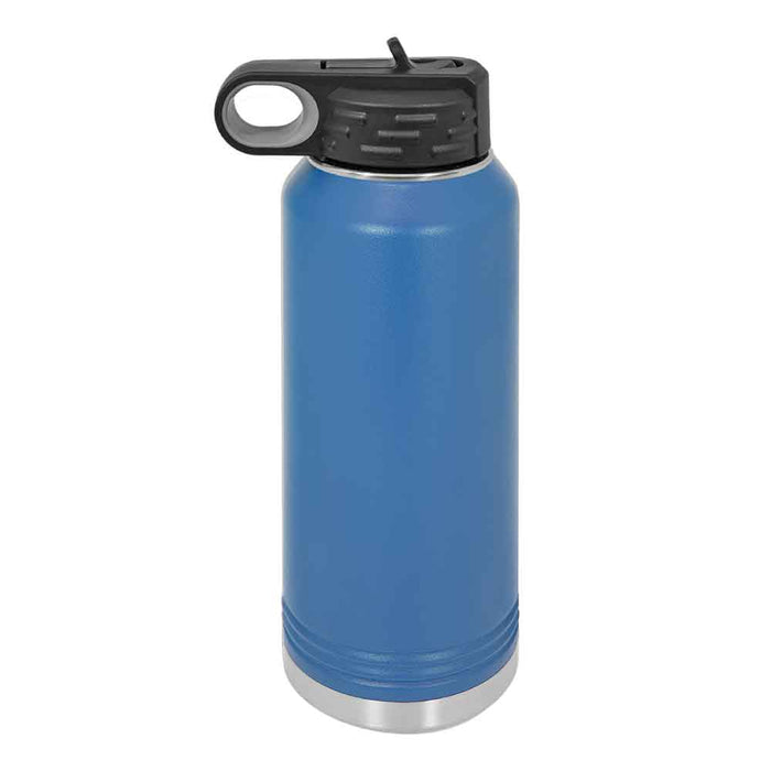 Botella de agua deportiva aislada en blanco con recubrimiento de polvo de acero inoxidable de 32 oz Polar Camel