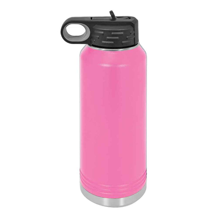 Botella de agua deportiva aislada en blanco con recubrimiento de polvo de acero inoxidable de 32 oz Polar Camel