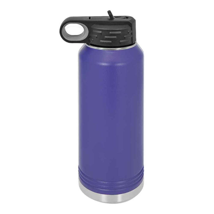 Botella de agua deportiva aislada en blanco con recubrimiento de polvo de acero inoxidable de 32 oz Polar Camel