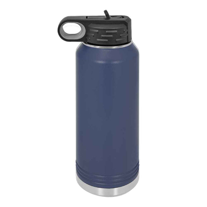 Botella de agua deportiva aislada en blanco con recubrimiento de polvo de acero inoxidable de 32 oz Polar Camel