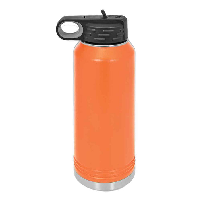 Botella de agua deportiva aislada en blanco con recubrimiento de polvo de acero inoxidable de 32 oz Polar Camel