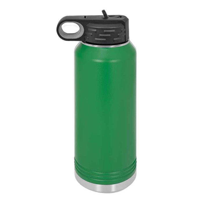Botella de agua deportiva aislada en blanco con recubrimiento de polvo de acero inoxidable de 32 oz Polar Camel