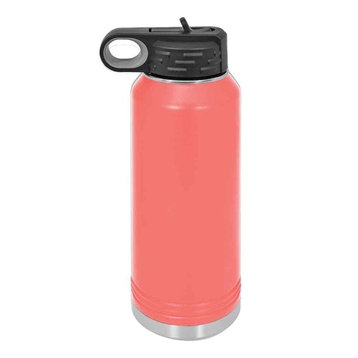 Botella de agua deportiva aislada en blanco con recubrimiento de polvo de acero inoxidable de 32 oz Polar Camel